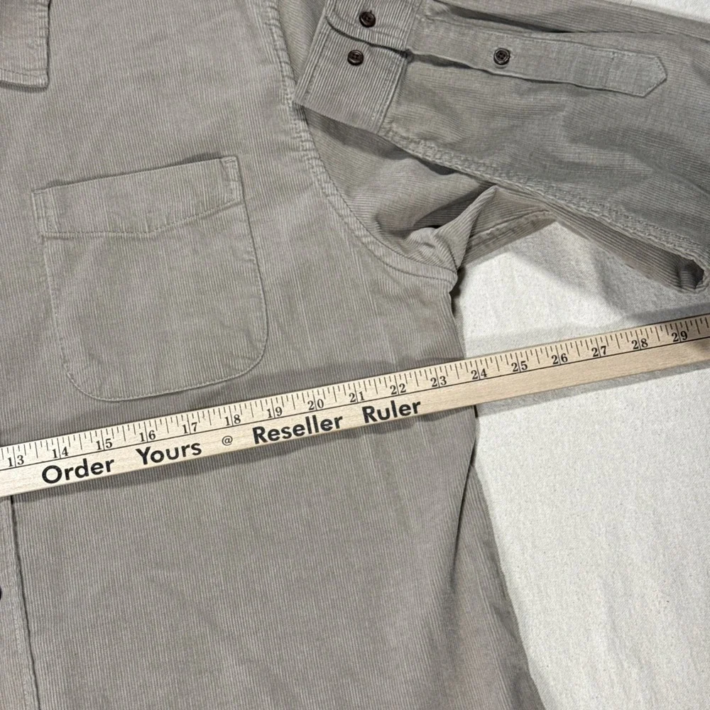 Katin Shirt Mens Corduroy Long Sleeve Snap Up Pockets Casual XL Beige